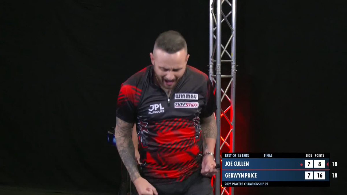 CULLEN WINS PC27! 🏆 And listen to what it means to him! The Rockstar wins his second Players Championship title of 2025, defeating Gerwyn Price in a thrilling final that went the distance! 📺 #PC27