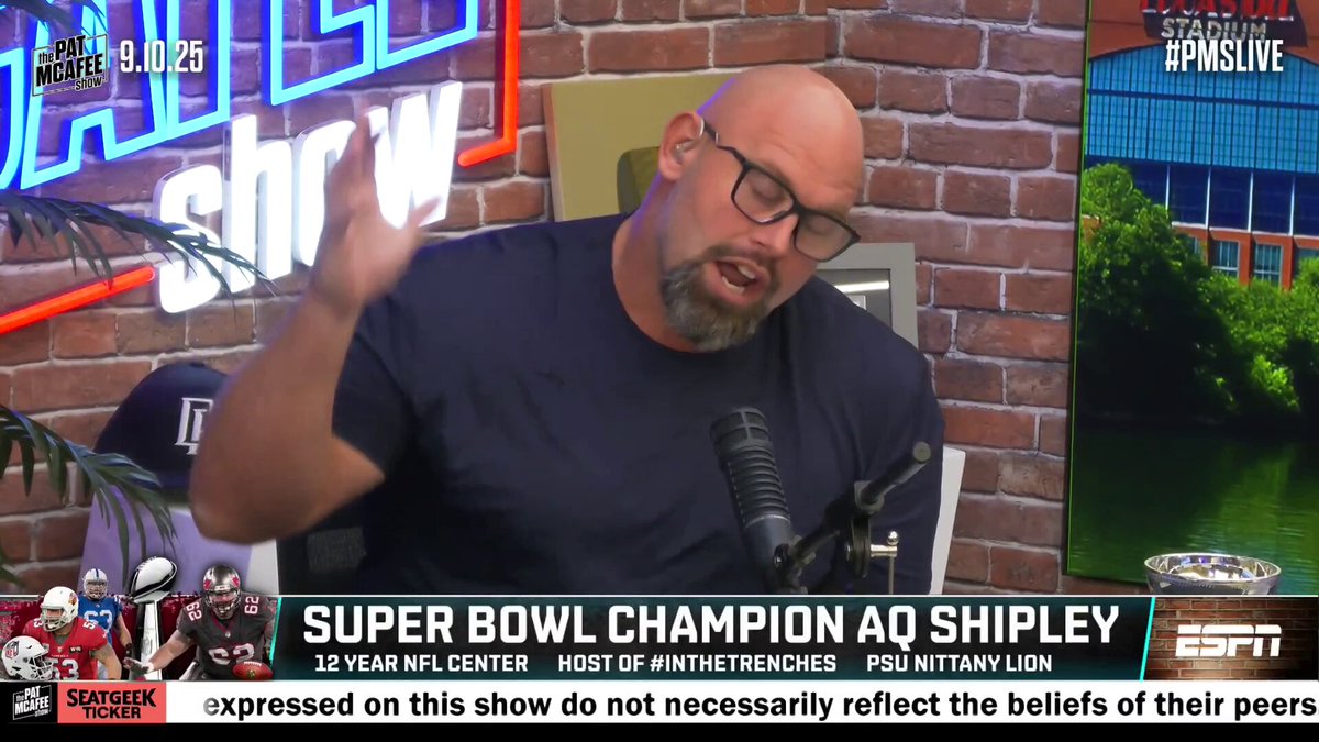 "The Indianapolis Colts are at number five.. Take a look at Tanor Bortolini right here" AQ Shipley #PMSLive