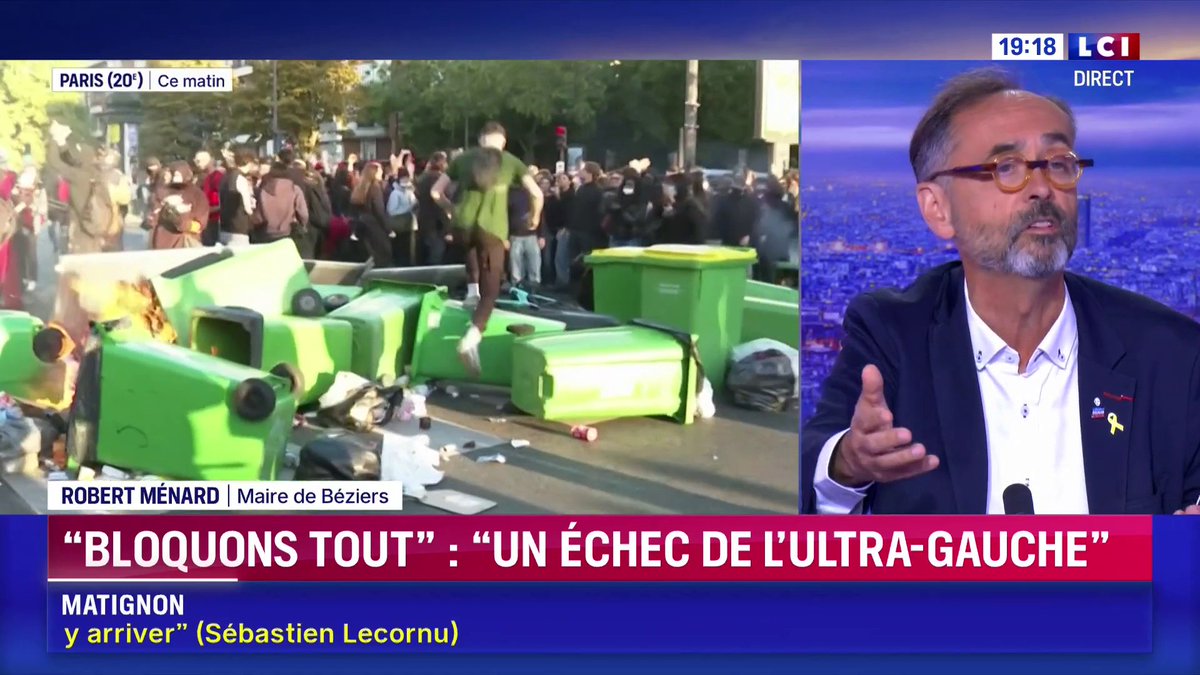🔴 Mouvement "Bloquons tout" : "La leçon c'est que cette journée c'est pas les Gilets Jaunes. Là c'est une minorité." Robert Ménard, maire de Béziers sur LCI