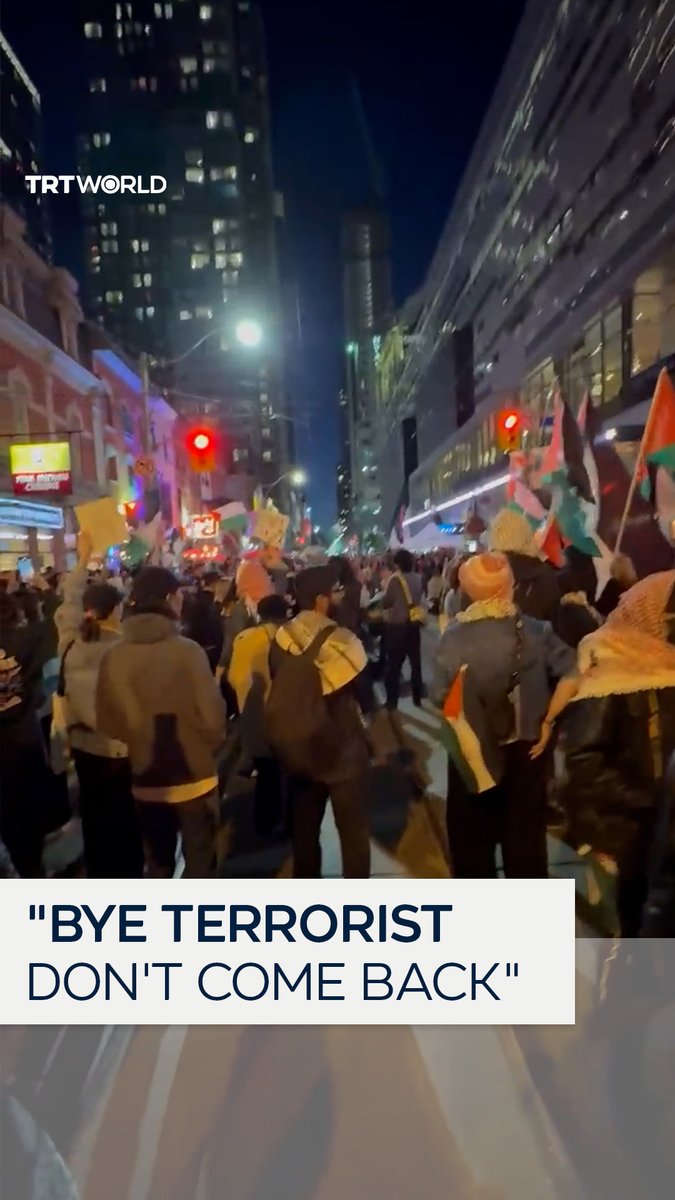 "Bye terrorist. Don't come back. There is no place for you here. Free Palestine” A Zionist man, who assaulted pro-Palestine protesters at the Toronto International Film Festival, was later taken away by police
