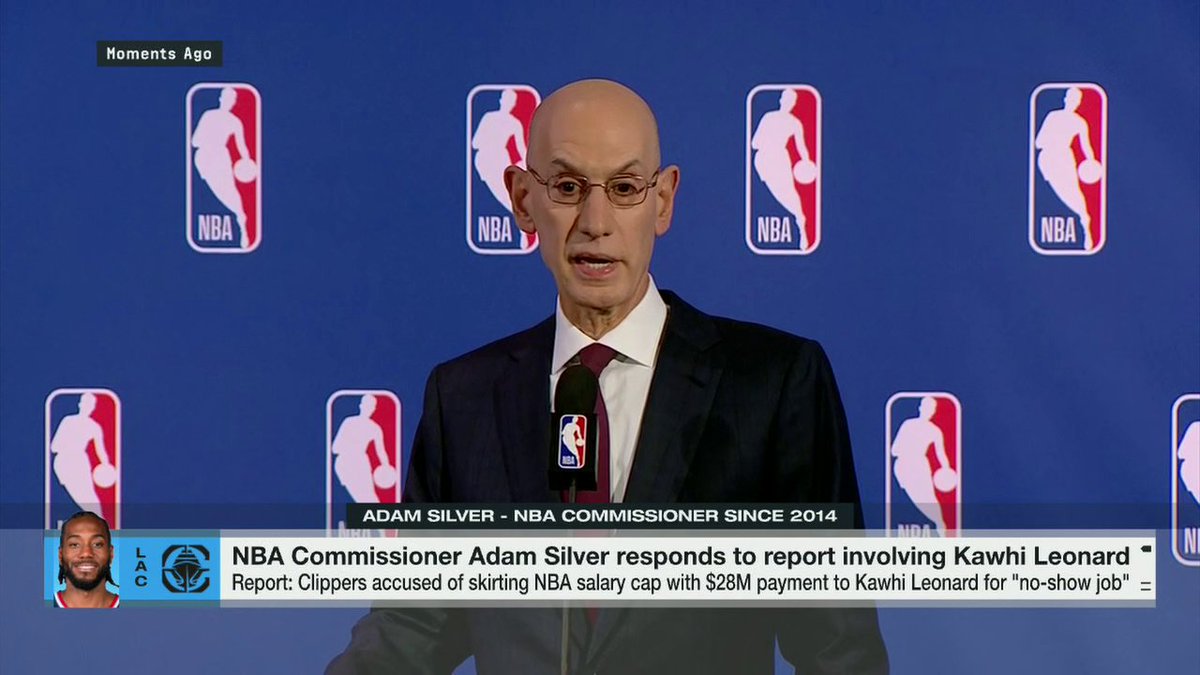 "I never heard a whiff of anything around an endorsement deal with Kawhi [Leonard] or anything around an engagement with the Los Angeles Clippers." Silver responds as the NBA launches an investigation into whether the Clippers arranged a $28M endorsement deal for Kawhi Leonard.