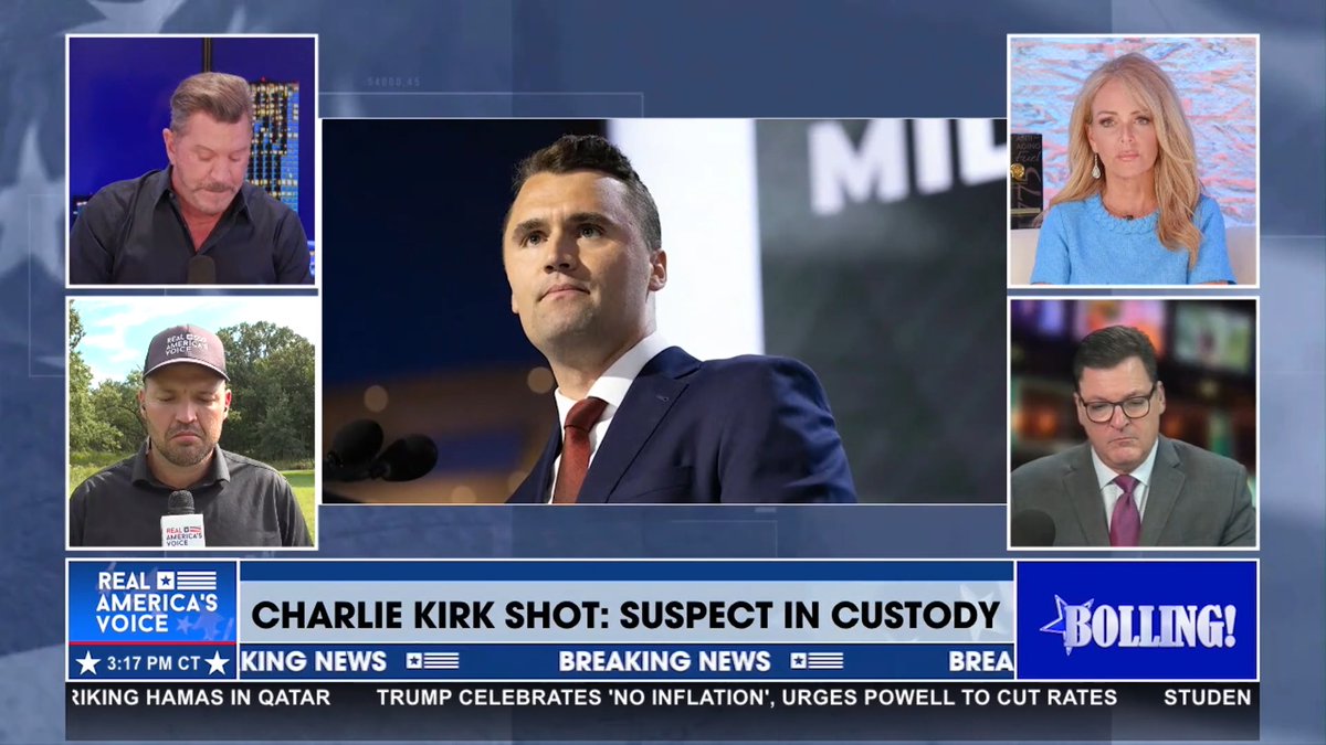 .Just the News REPORTS CHARLIE KIRK HAS DIED AT THE AGE OF 31 AFTER BEING SHOT IN UTAH. 🇺🇸 ERIC BOLLING 🇺🇸 Charlie Kirk Dr. Gina Steve Gruber