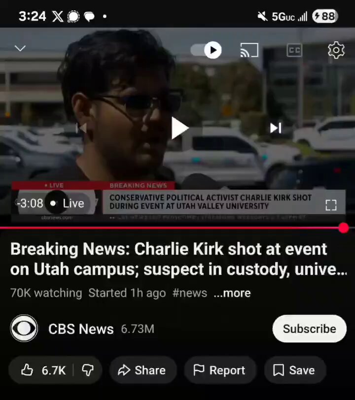 Man interviewed by CBS says someone confessed to the Kirk shooting who had no weapon and believes it was an operation with multiple people involved.