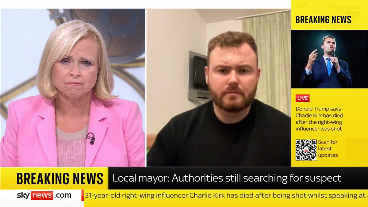 🗣️ "It is absolutely shocking" Turning Point UK CEO Jack Ross tells Sky's @AnnaBotting after the death of conservative influencer Charlie Kirk. ⬇️