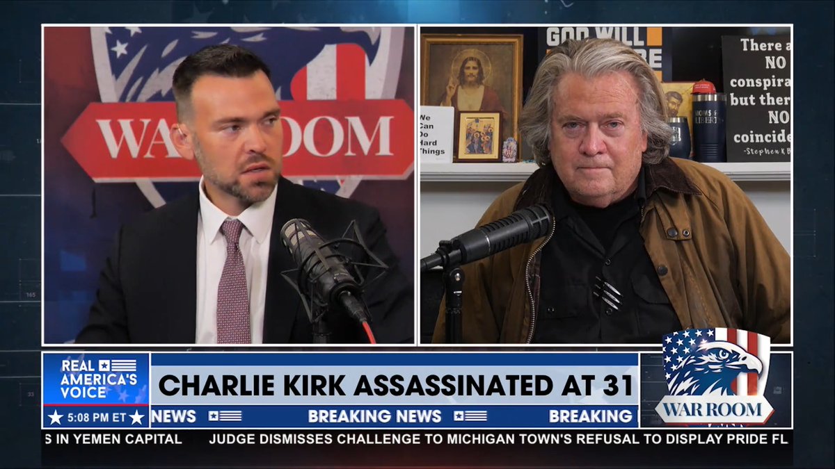 CHARLIE KIRK HAD A GIFT FROM GOD “Whatever he was being faced with, he would always sit there and he would hold his ground and hold frame and do so with the peace of Christ…He had a gift from God...But God called him home today.” - Jack Poso 🇺🇸 Bannon’s WarRoom