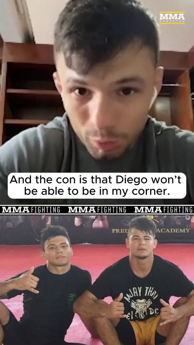 Alessandro Costa says #UFC won't allow #NocheUFC headliner Diego Lopes to corner him in prelim fight. (Via Guilherme Cruz)