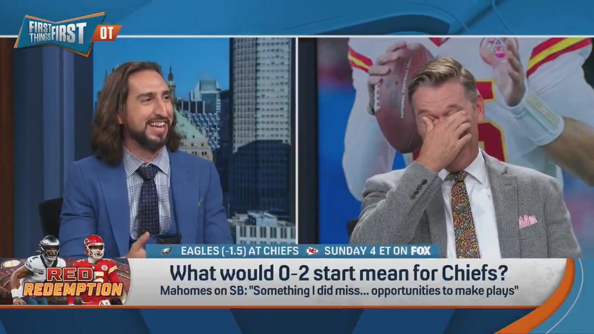 .Wildes: “I don’t wanna say it... I bet you $100K you’re gonna be mad at me.” nick wright: “Deal.” *moments later* Wildes: “This might be a trap game for the Eagles.” Nick: “I was so prepared to not be angry… You’re right, I’m FURIOUS!.. I owe you $100K.” 😭😭