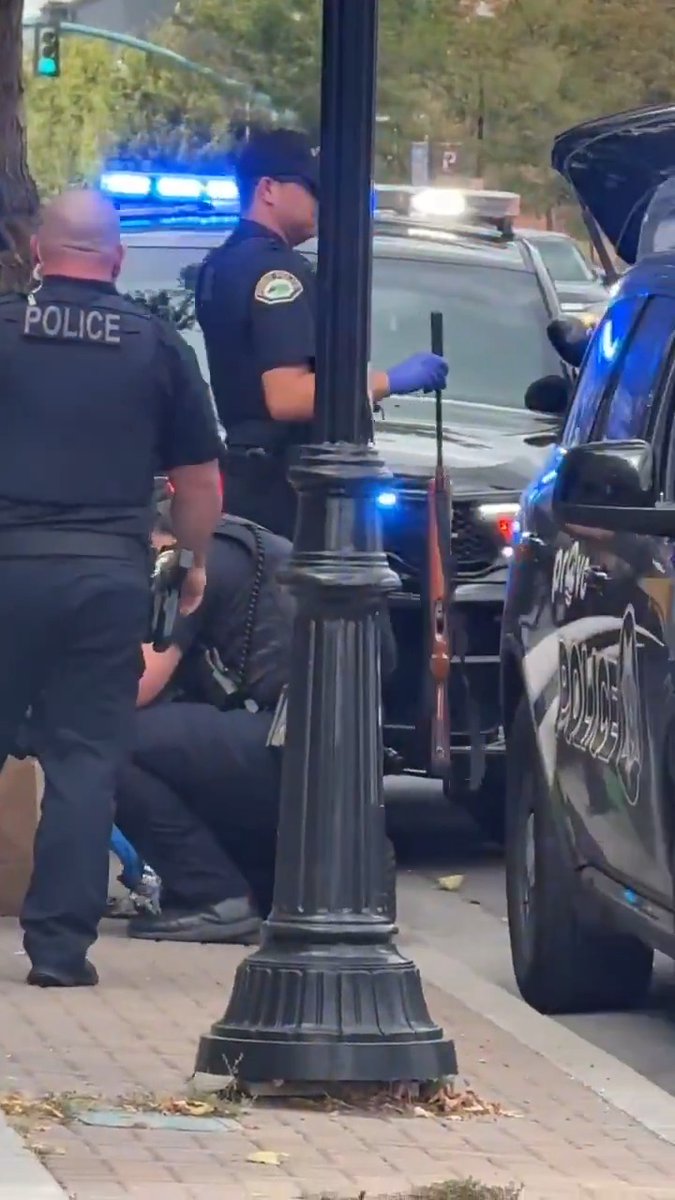 Video seemingly showing a man with a rifle being detained in the area of where Charlie Kirk was shot and killed earlier in Utah. I haven't seen any other details on the man in the video... #CharlieKirk #UtahValleyUniversity #CharlieKirkShot #democrats #crime #utah