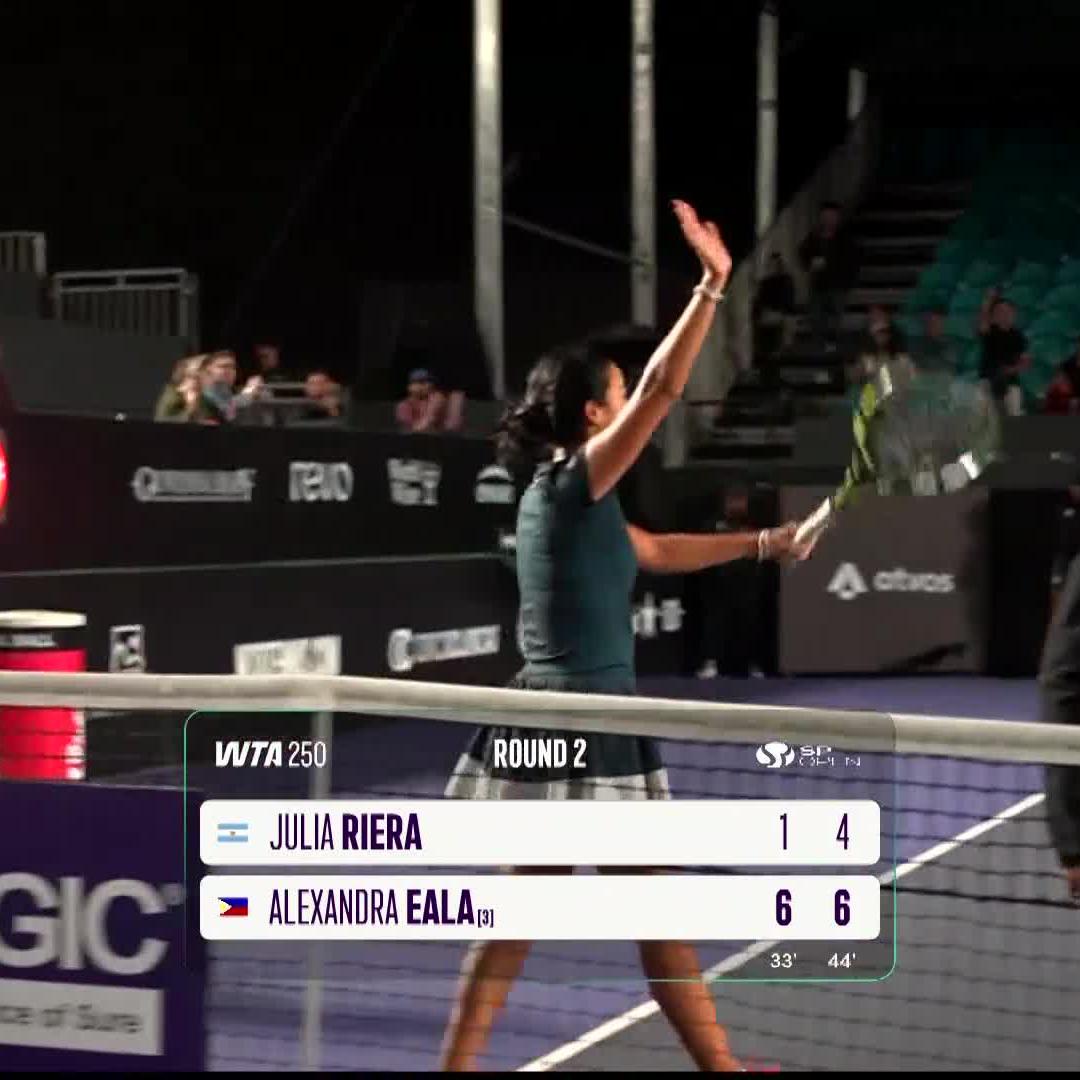 Can't stop, won't stop 🔥 Alexandra Eala defeats Julia Riera 6-1, 6-4 to reach the quarterfinals in Sao Paulo. #SPOpen