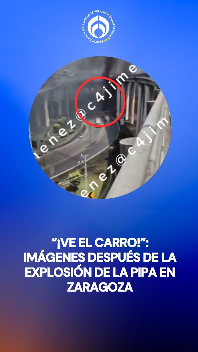 La explosión de la pipa en Zaragoza dejó imágenes impactantes 🔴. Desde arriba del puente captaron cómo vehículos se quedaron en el camino, algunas personas se recuperaban del impacto desde el suelo y una gran columna de humo.