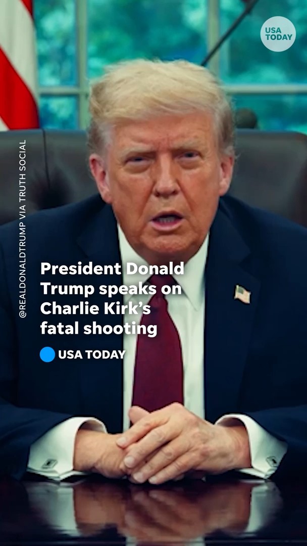 President Donald Trump spoke from the Oval Office on Charlie Kirk’s fatal shooting at Utah Valley University. He blamed the attack on "radical left violence."
