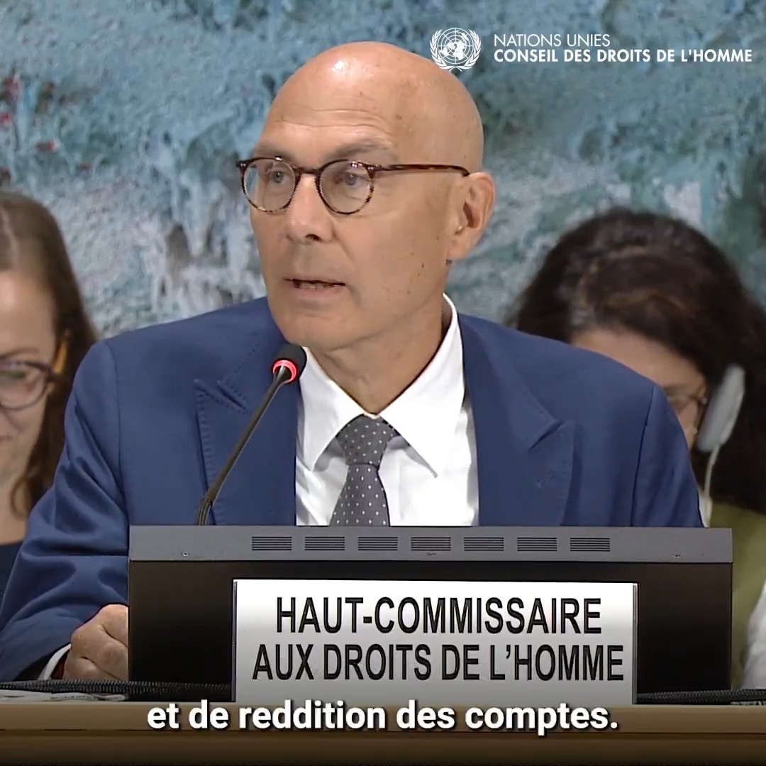 En République démocratique du Congo, « une paix fondée sur les droits humains implique que les auteurs des crimes horribles qui ont été commis rendent des comptes ». C'est ce qu'a souligné Volker Türk au Conseil des droits de l’homme de l’Nations Unies (ONU) le 9 septembre. #HRC60 #RDC