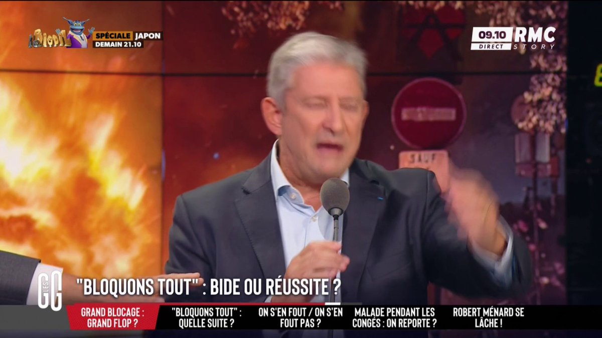 🪧 #BloquonsTout : bide ou réussite ? Emmanuel de Villiers : "Il faut encadrer le droit de manifestation maintenant, quand il n'y a pas d'organisateur responsable et identifié. Il faut 80.000 policiers et gendarmes dans les rues. Bruno Retailleau a fait du bon boulot." #GGRMC