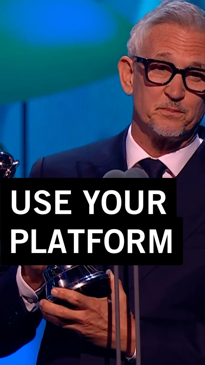 Defying those who told him to "stick to football", Gary Lineker chooses to use his platform to speak up against Israel's genocide in Gaza and for the rights of refugees in the UK. Congratulations to Gary Lineker for winning Best TV Presenter at the National Television Awards.