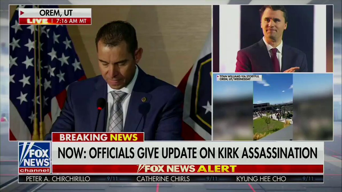 🚨 BREAKING: Investigators have obtained "high quality" video of the Charlie Kirk assassin, but will NOT yet be releasing it to the public yet The suspect arrived on campus at 11:52am, walked across campus, and accessed a rooftop from a stairwell. After the shooting, he ran to the other side of the building, jumped off the rooftop, and fled into the neighborhood. That's where investigators found the doorbell camera footage of him. HE WILL BE FOUND.