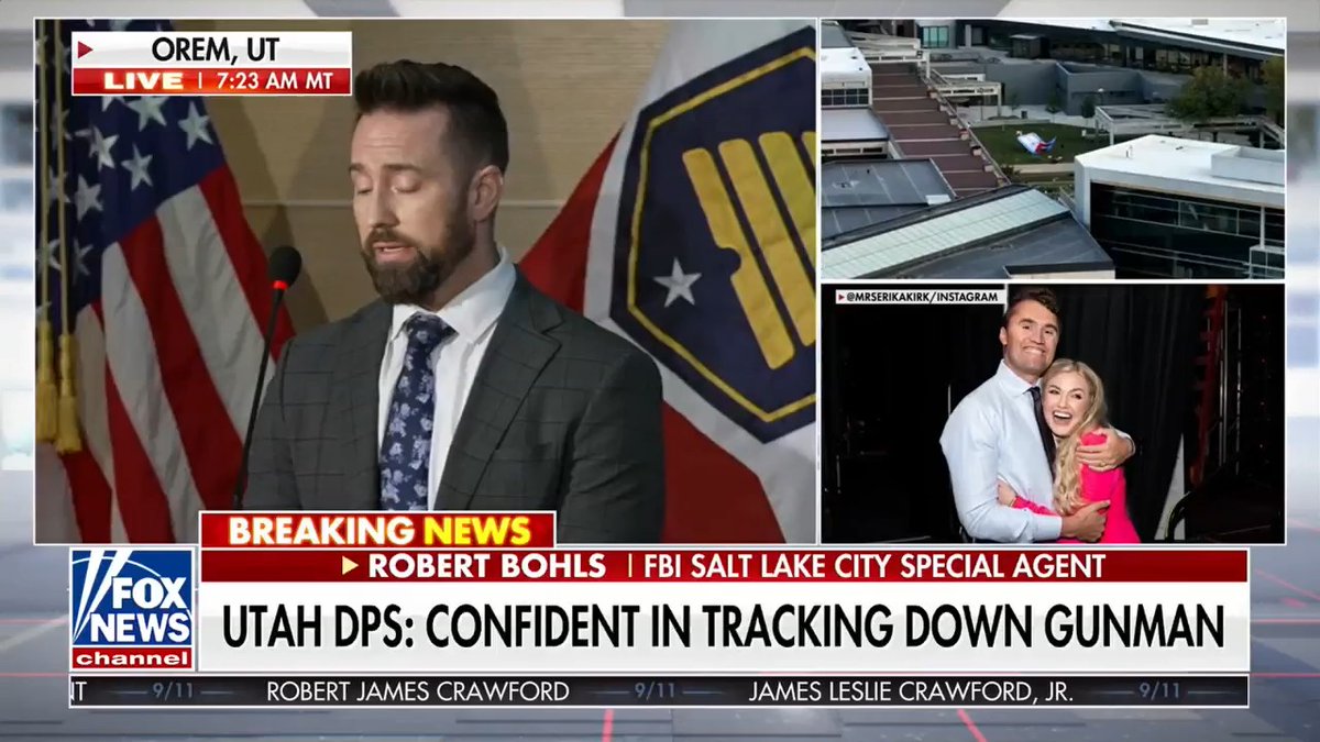 "I can tell you that this was a targeted event. We don't believe that the community is at risk." FBI Salt Lake City Special Agent says they are exhausting every resource to find the suspect who killed Charlie Kirk, "and we will do so."