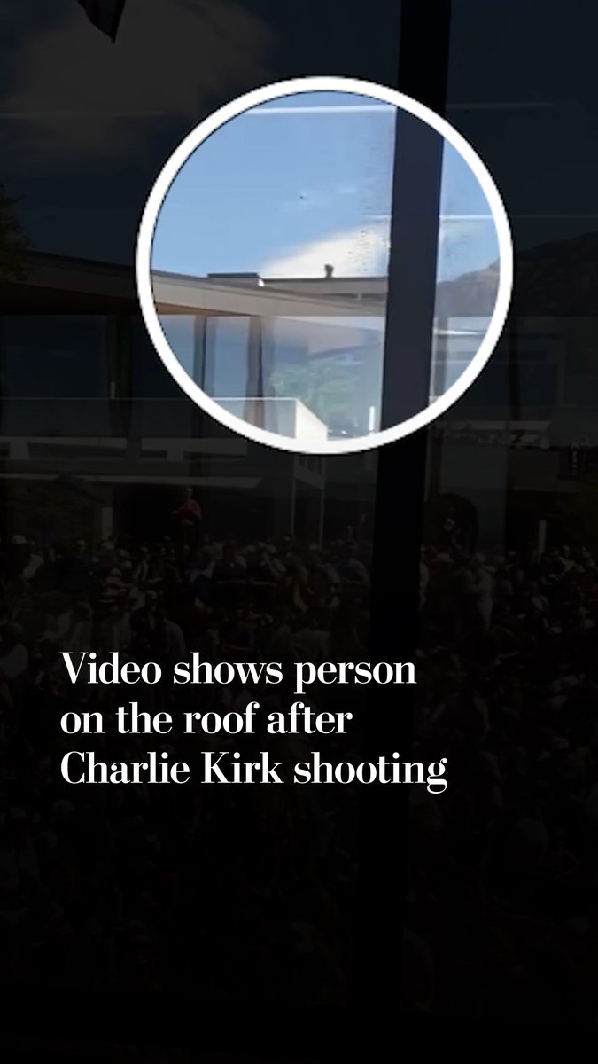 A video posted to social media and enhanced by The Washington Post shows a person running across a roof overlooking the courtyard at Utah Valley University where conservative activist Charlie Kirk had been fatally shot seconds earlier.