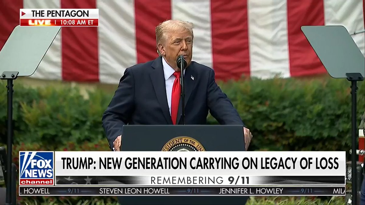 President Trump remembers those who lost their lives on 9/11 terror attacks: "We will always talk about our heroes. That's the way our country is."