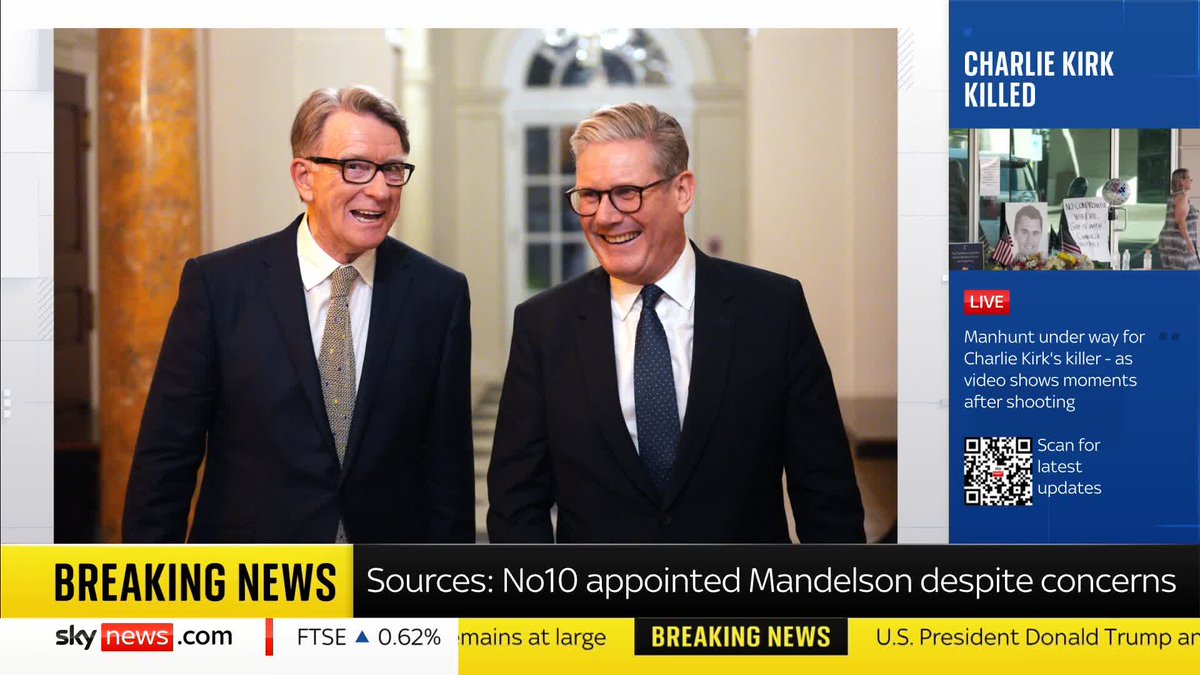 BREAKING: Sky News understands security services had raised concerns to Downing Street about appointing Lord Mandelson as US Ambassador - but Number 10 pressed ahead anyway. Sky's Sam Coates Sky explains. 📺 Sky 501, Virgin 602, Freeview 233