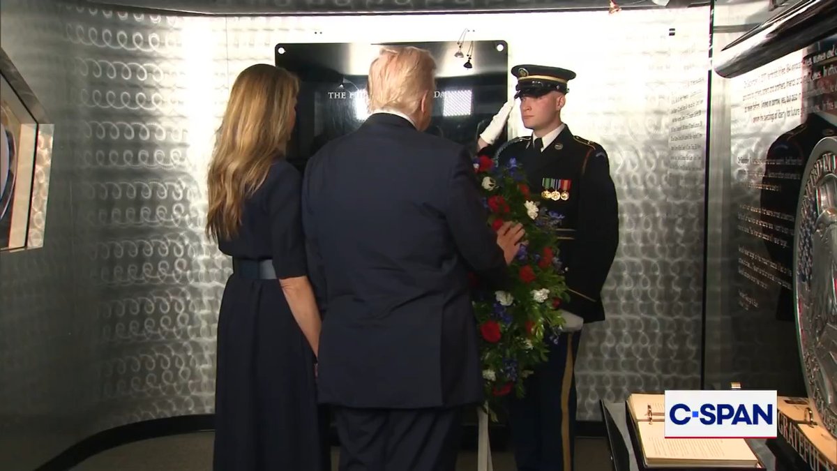 President Trump and First Lady Melania Trump pay respects at the Pentagon. #September11