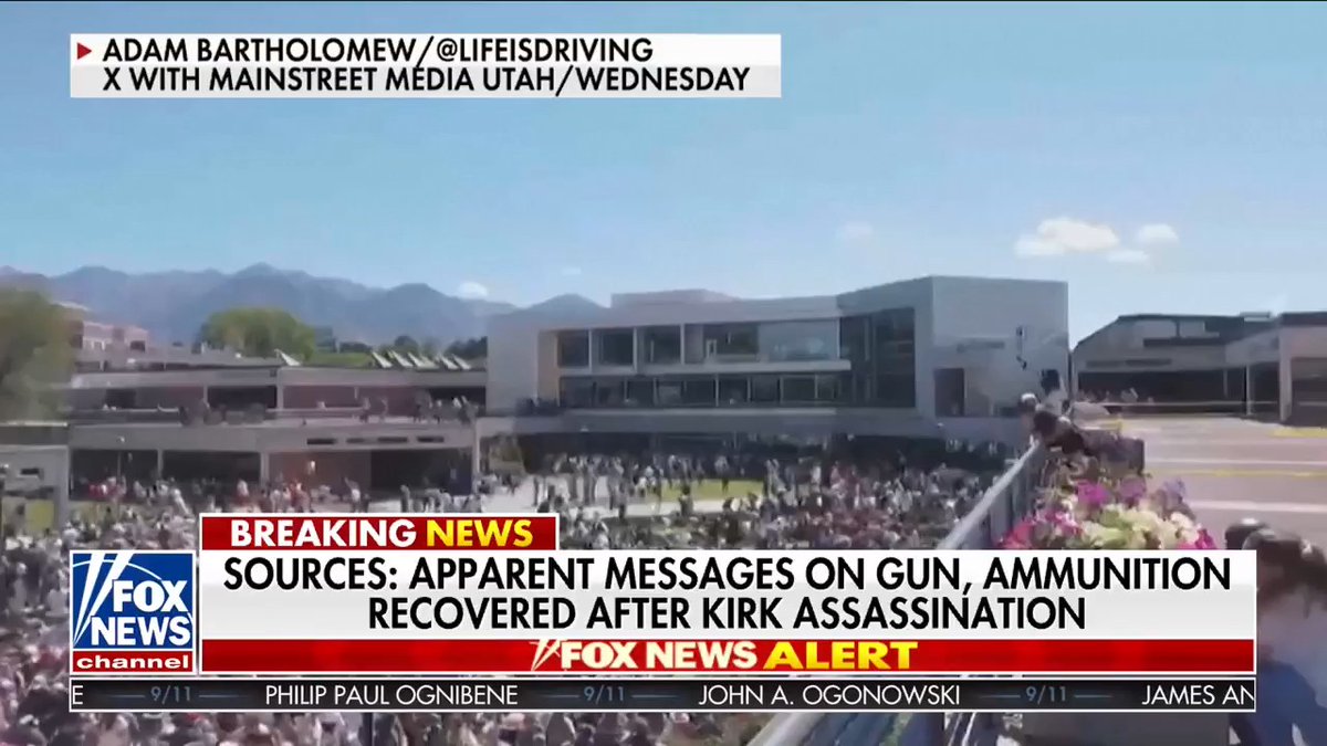 BREAKING: Sources tell Fox News messages were found written on the gun and ammunition used in the assassination of Charlie Kirk.