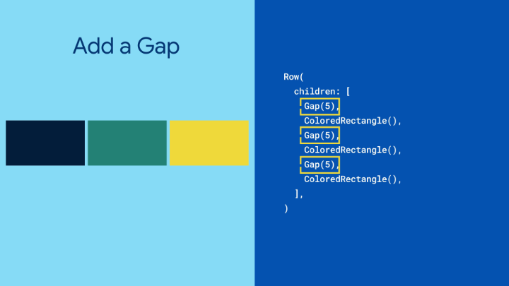 Add space between Flex widgets with this previous #PackageOfTheWeek! 🤏 Use the Gap package to add space between widgets without keeping track of whether its parent is a Row or Column.