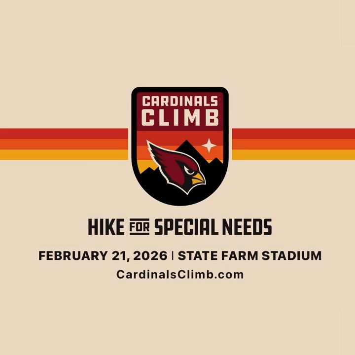 Hike for special needs. Together we climb higher. #ClimbWithUs and join Cardinals Climb