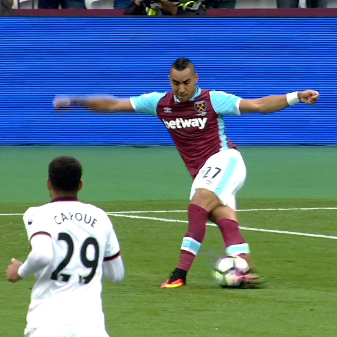 In September 2016, Dimitri Payet teed up Michail Antonio with one of the cleanest rabonas you'll ever see. 😮‍💨