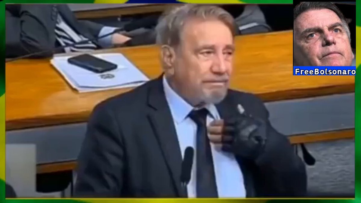 Poucos viram isso, mas vale a pena. Ninguém repercutiu. Aqui está a oratória emocionante do senado que chora ao vivo e informa: "Nada restará dessa Pátria" #FreeBolsonaro
