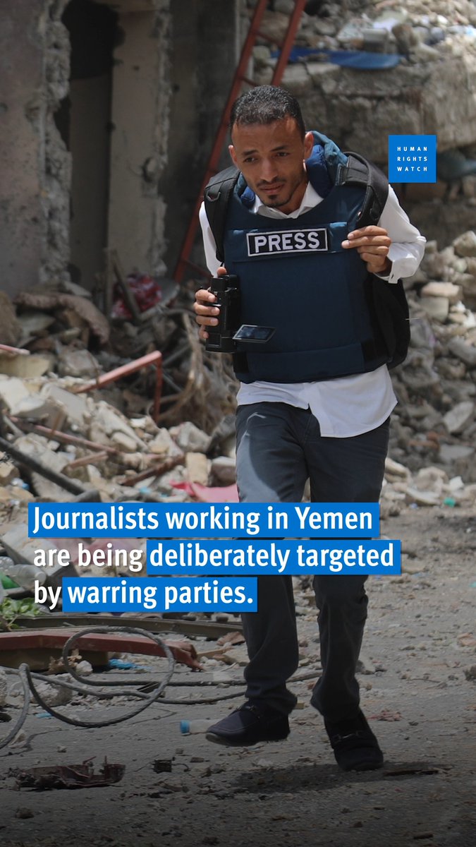 Journalists working in Yemen are being deliberately targeted by warring parties. In a new report, HRW documents violations against journalists and media institutions, including the use of arbitrary detention, enforced disappearances, and torture. Read more: