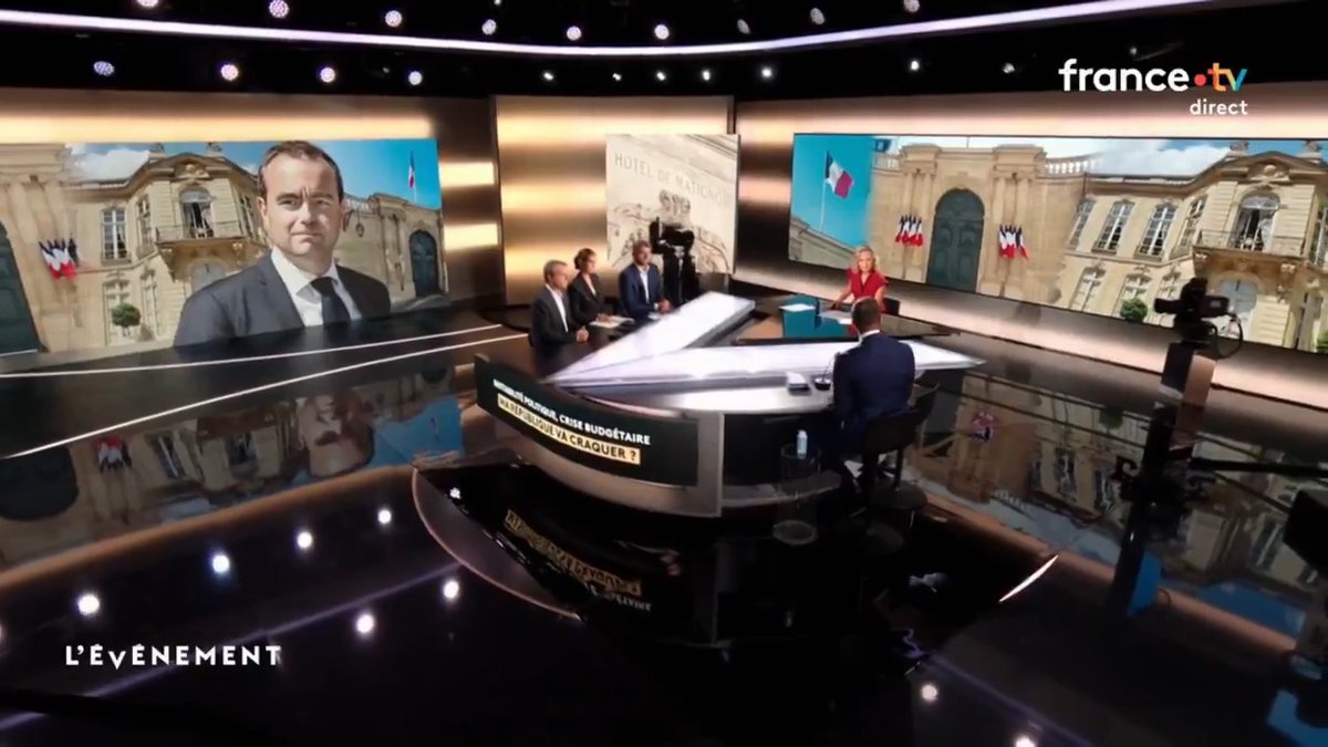 M. Lecornu ne pourra pas reprendre une pâle copie du budget de M. Bayrou, qui propose la suppression de 2 jours fériés, qui augmente les prélèvements obligatoires de 20 milliards d'euros et qui augmente notre contribution au budget de l'Union européenne. #LEvenement