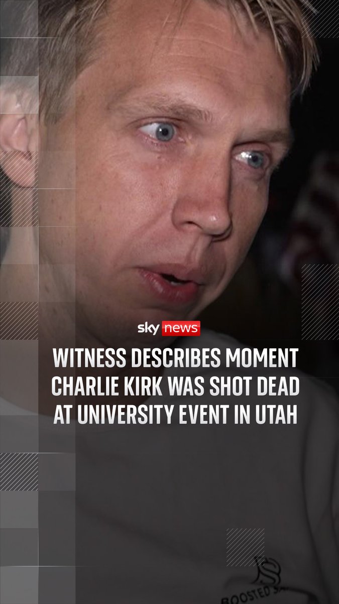 'I was standing closer to Charlie than the students, I knew he wasn't going to survive'.⁠ ⁠ Witness Skyler Baird describes the moment Trump ally Charlie Kirk was shot dead at a university event in Utah.⁠