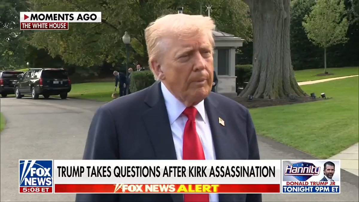 "He was an advocate of nonviolence." President Trump answers a reporter's question about how he wants his supporters to respond to Charlie Kirk's fatal shooting.