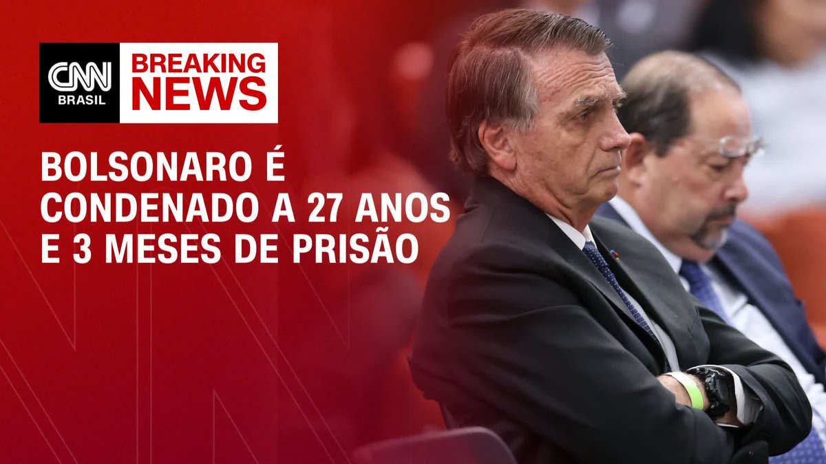 Maioria condena Bolsonaro a 27 anos e 3 meses de prisão; assista #CNNArena