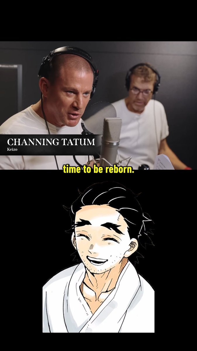 Here's Channing Tatum and the English voice cast in a dubbing session for Demon Slayer: Kimetsu no Yaiba Infinity Castle:
