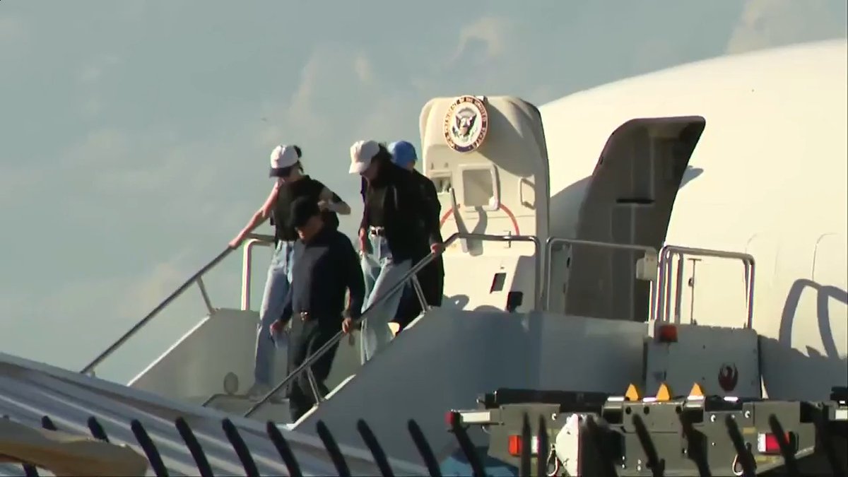 JUST IN: Erika Kirk and Usha Vance hold hands as they step off Air Force Two with Charlie Kirk’s casket arriving in Arizona.