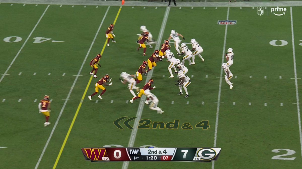 Jacob Martin gets to the QB on second down WASvsGB on Prime Video Also streaming on NFL+