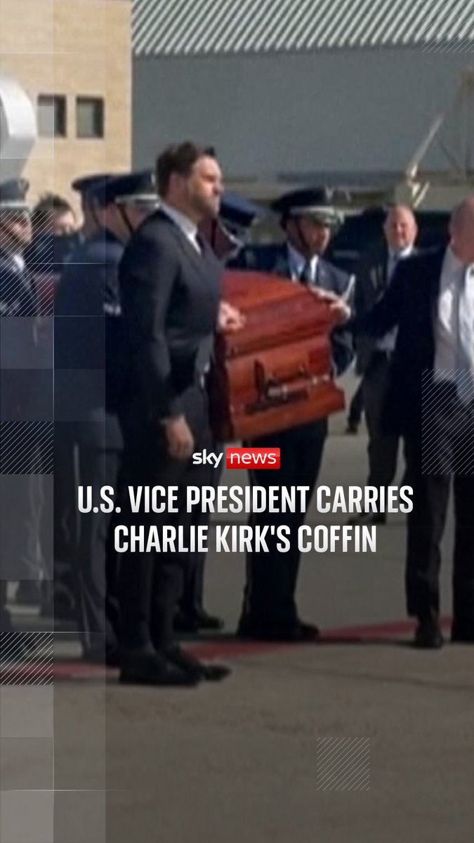 US vice president JD Vance carried Charlie Kirk's coffin off Air Force Two after it landed in Arizona. The right-wing activist was from Arizona and Donald Trump has said he plans to attend the funeral being planned there. Latest Charlie Kirk news 🔗