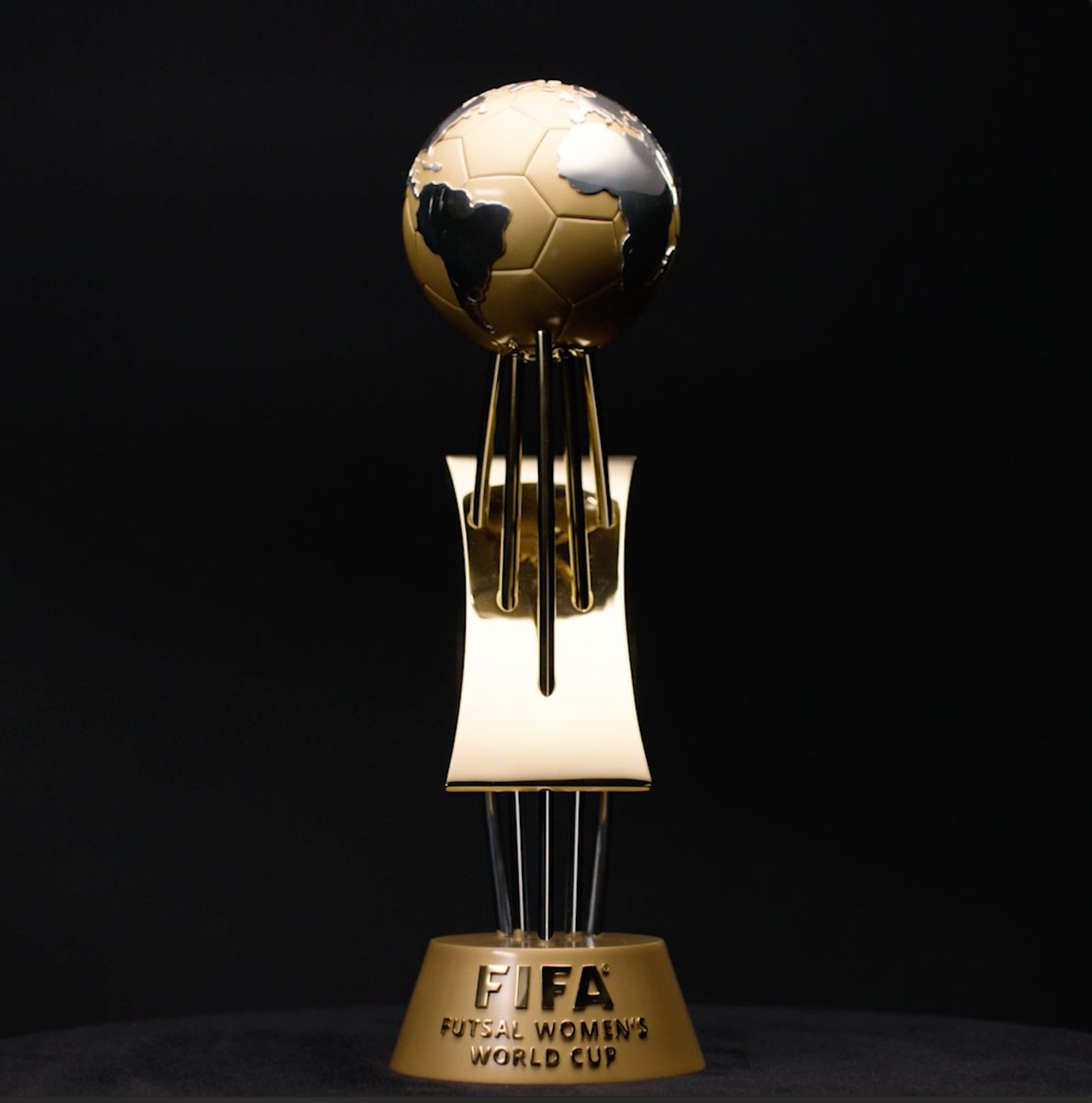 The prize is here. 🏆 Ahead of its first-ever edition, the #FutsalWWC trophy has been unveiled! 🤩