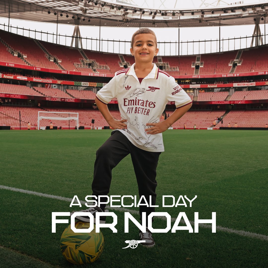 Wholesome moments like these ❤️ After spotting our Gunners in Manchester, we invited Noah to an open training session to meet them 🤝