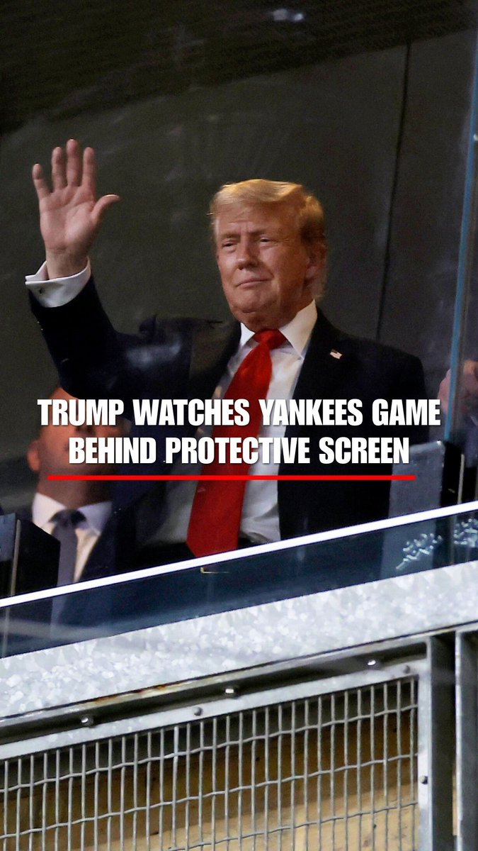 WATCH: Video shows President Trump seated behind a newly installed protective screen as he received a warm welcome at the Yankees game on September 11th.