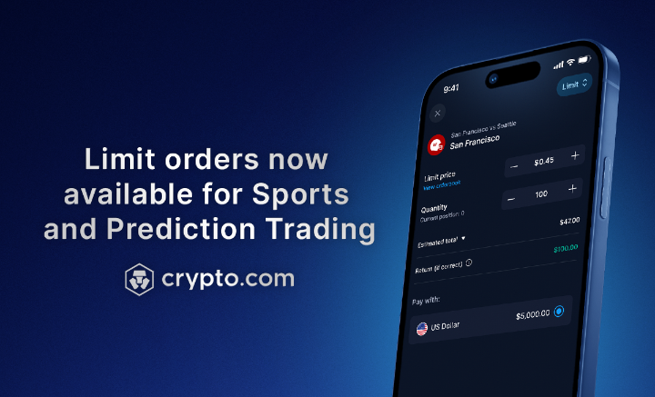 🆕 Limit orders are now available for Crypto.com Sports and Prediction Trading 🎯 Automatically buy or sell contract at your target price 📖 Transparent, real-time order book to make informed decisions 😎 No need to monitor the market 📲 All it takes is a few quick taps Learn how to create your first Limit order in this video tutorial 👇
