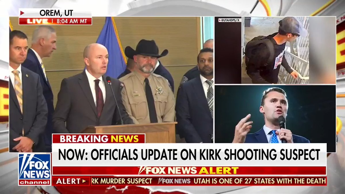 "WE GOT HIM": Utah Gov. Spencer Cox shares identity of suspect as Tyler Robinson, including evidence of anti-Charlie Kirk political rhetoric.