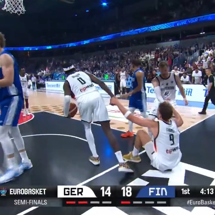 This is the "Wagner" game. Franz Wagner drops 20 points at the half for Germany 🇩🇪 #EuroBasket