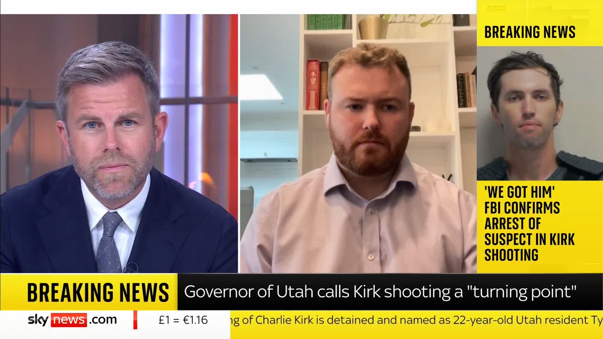 "If the assassin disagreed with him that much why didn't he come down and debate him at the stand?" Turning Point UK CEO, Jack Ross speaks to Sky's Matt Barbet after officials name the suspect in Charlie Kirk's shooting. 📺 Sky 501, Virgin 602, Freeview 233 and YouTube