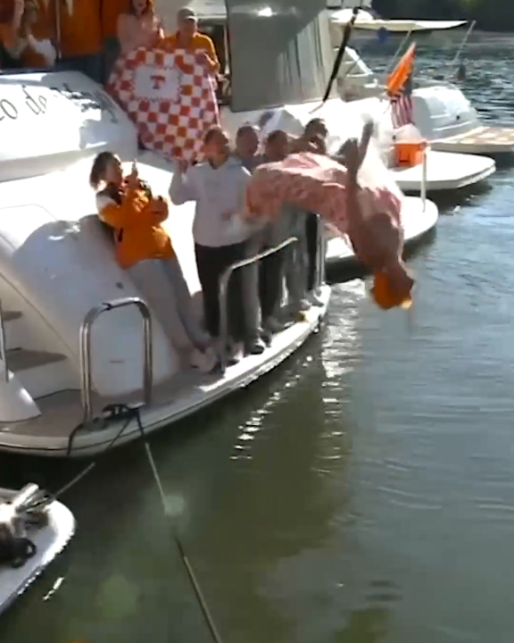 When Pat McAfee did a backflip off the Vol Navy 😂