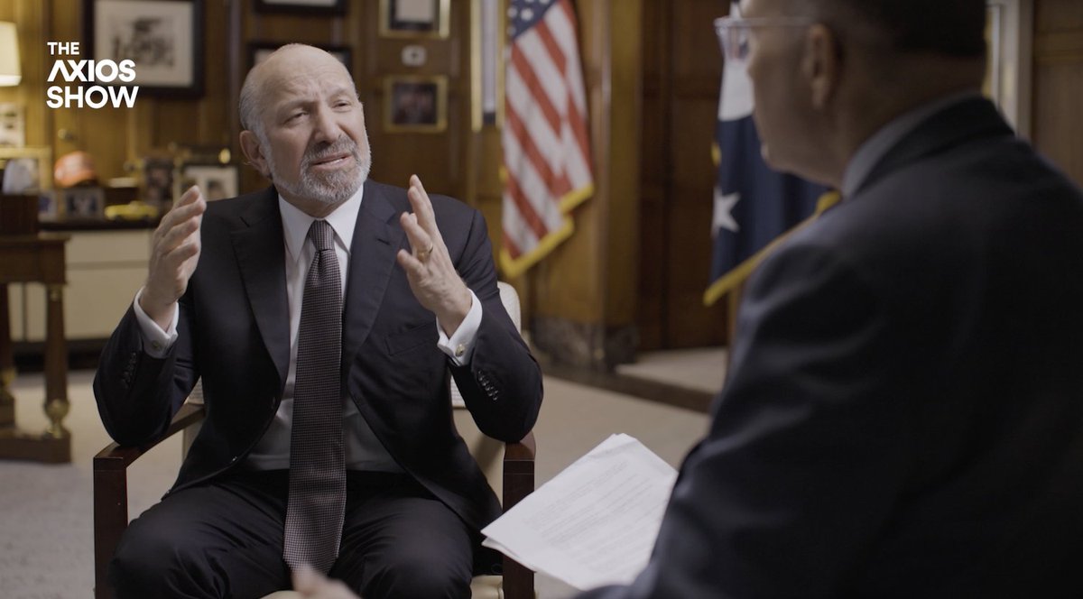 🚨 NEW on the premiere of The Axios Show: Howard Lutnick tells Mike Allen that Biden’s federal student loan relief plan wasn’t “reasonable” or “fair.” "Who did he think was going to pay that bill? You, me and every other American with a job should pay the bill?”