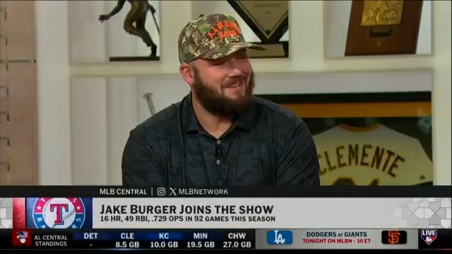 Jake Burger joins us live on #MLBCentral fresh off a 2-HR game to finish off a sweep of the Brewers! The Texas Rangers slugger talks through the team's hot streak, Jacob deGrom's return to Citi field and more.