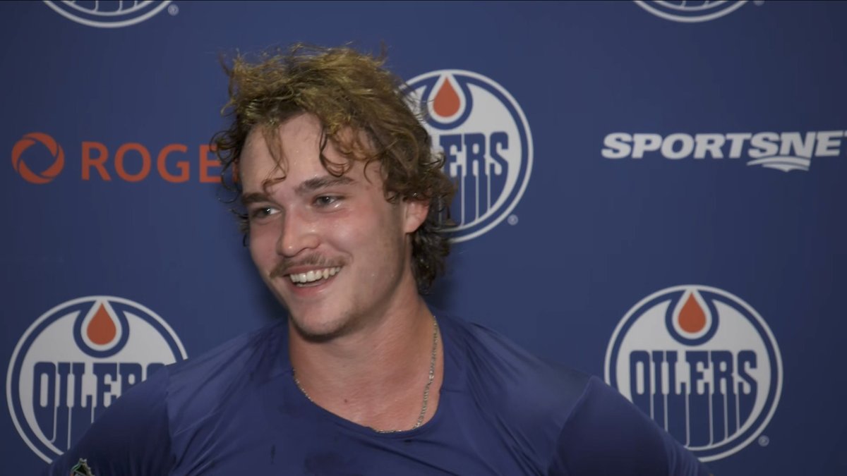 "I just want to go in there &amp; play hard, set the tone for everyone else." Connor Clattenburg discusses his role on the #Oilers rookie squad as they get set to take on the Flames tonight at Rogers Place. Enterprise | #LetsGoOilers