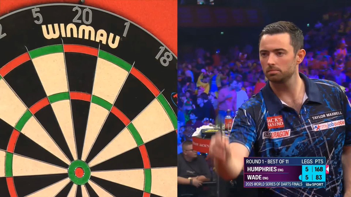 HUMPHRIES SURVIVES! Luke Humphries survives a match dart to beat James Wade in a last-leg decider! 📺 #WSODFinals | R1